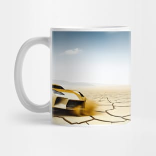 Fast car in the desert Mug